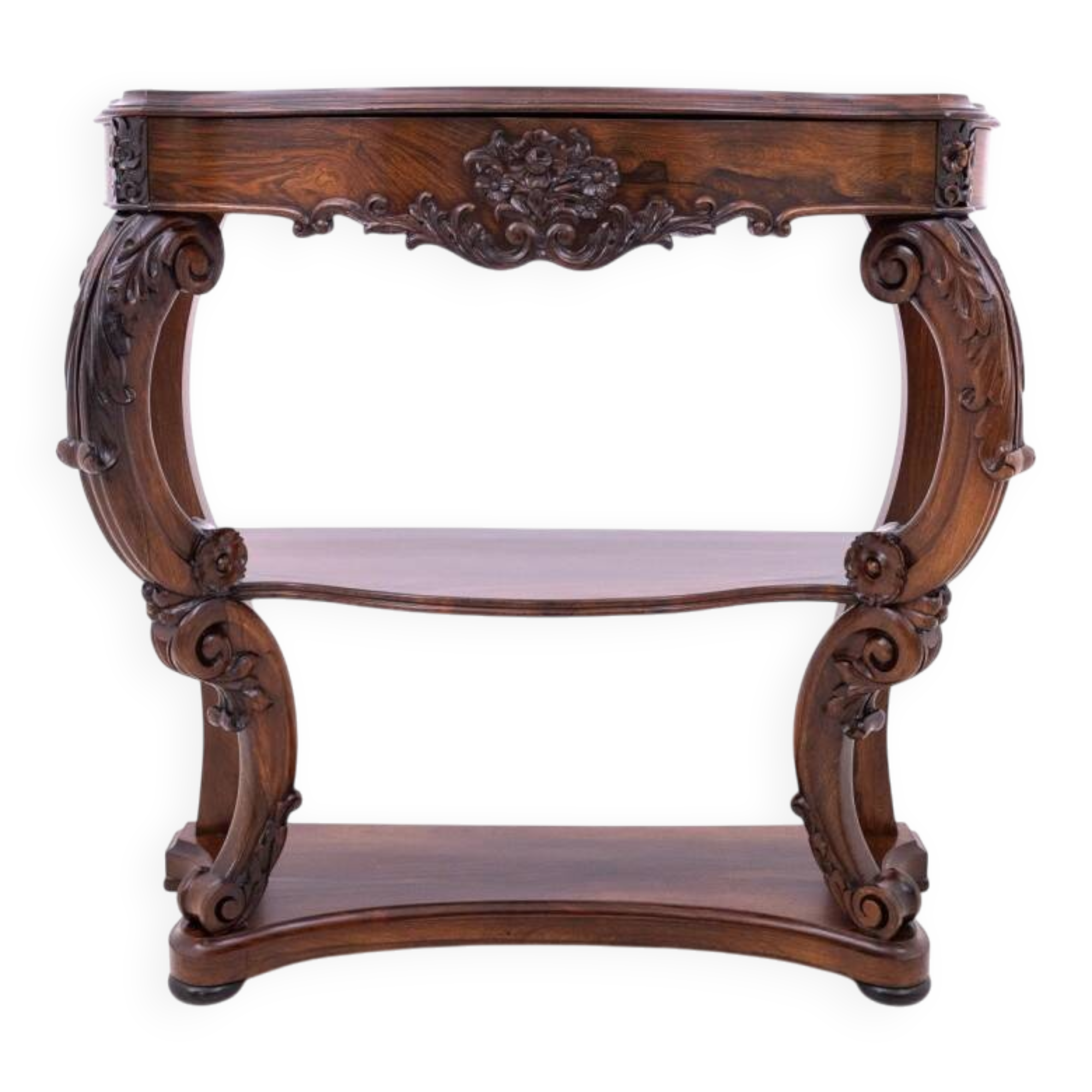 Rosewood console, France, circa 1890. After renovation.
