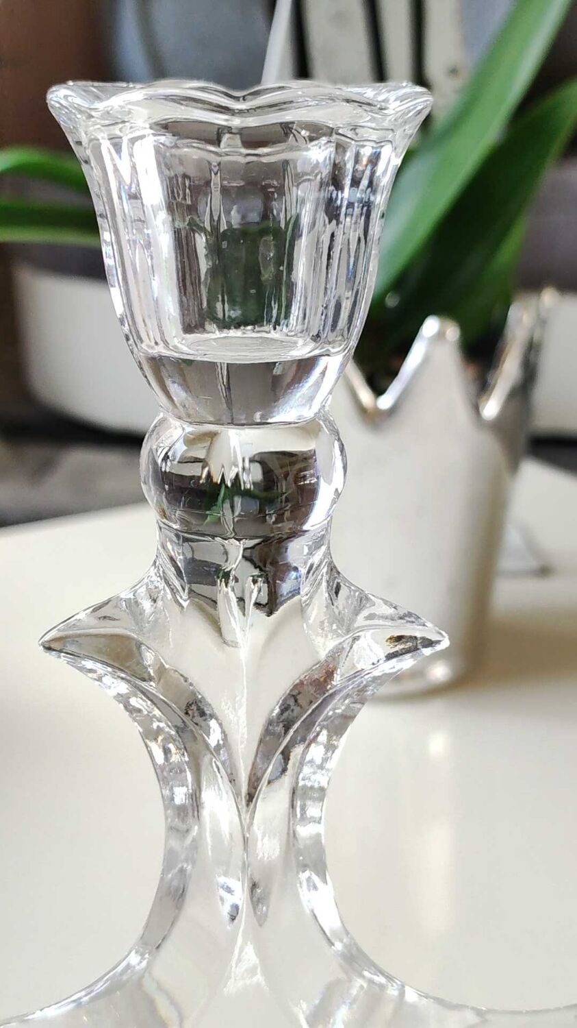 Candélabre En Cristal Vert émeraude Taillé Diamant – 2-en-1 Pour Bougie Cône Ou Chauffe-plat, Décoration Mariage