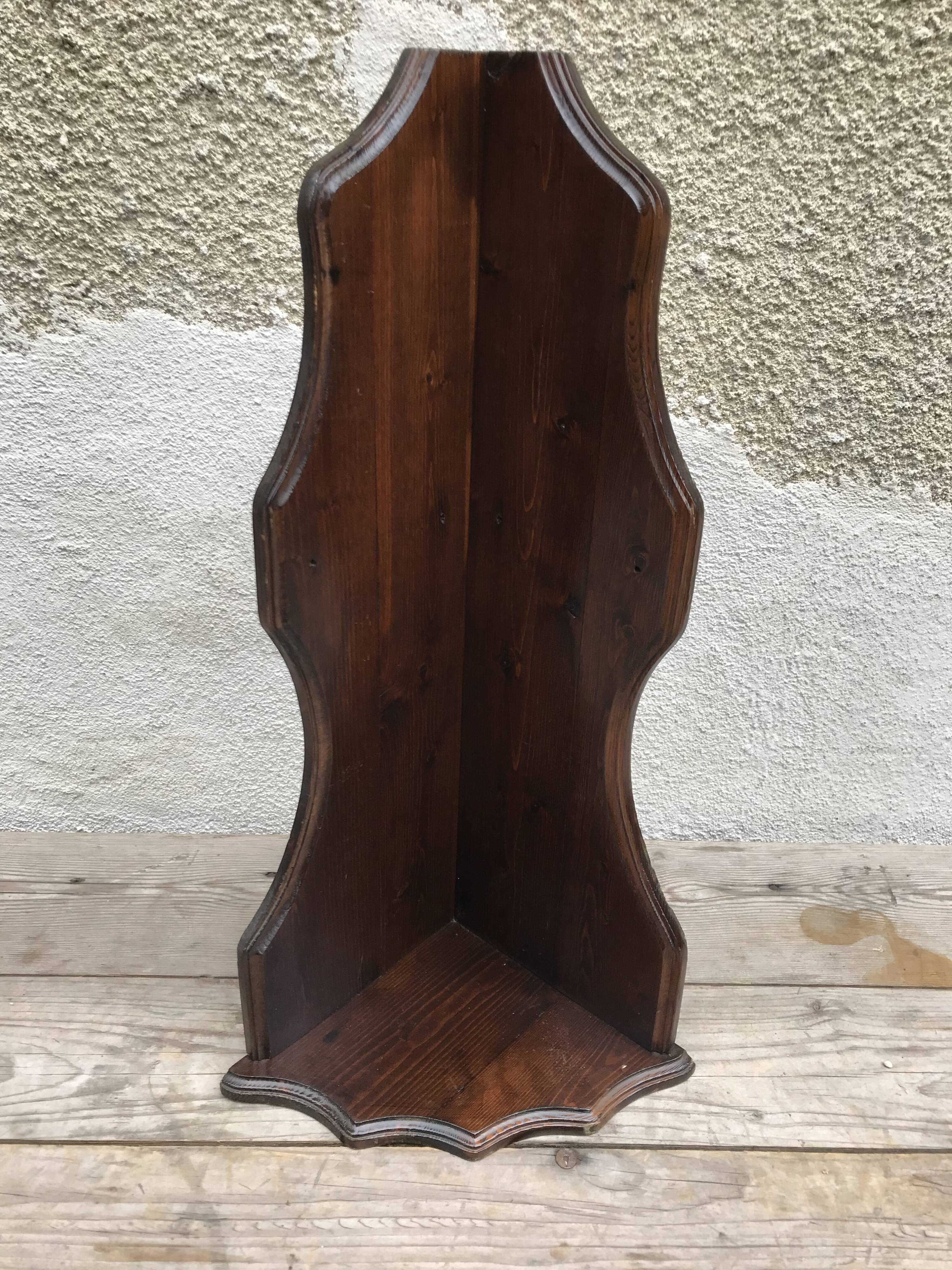 Wall corner wooden shelf vintage 60s