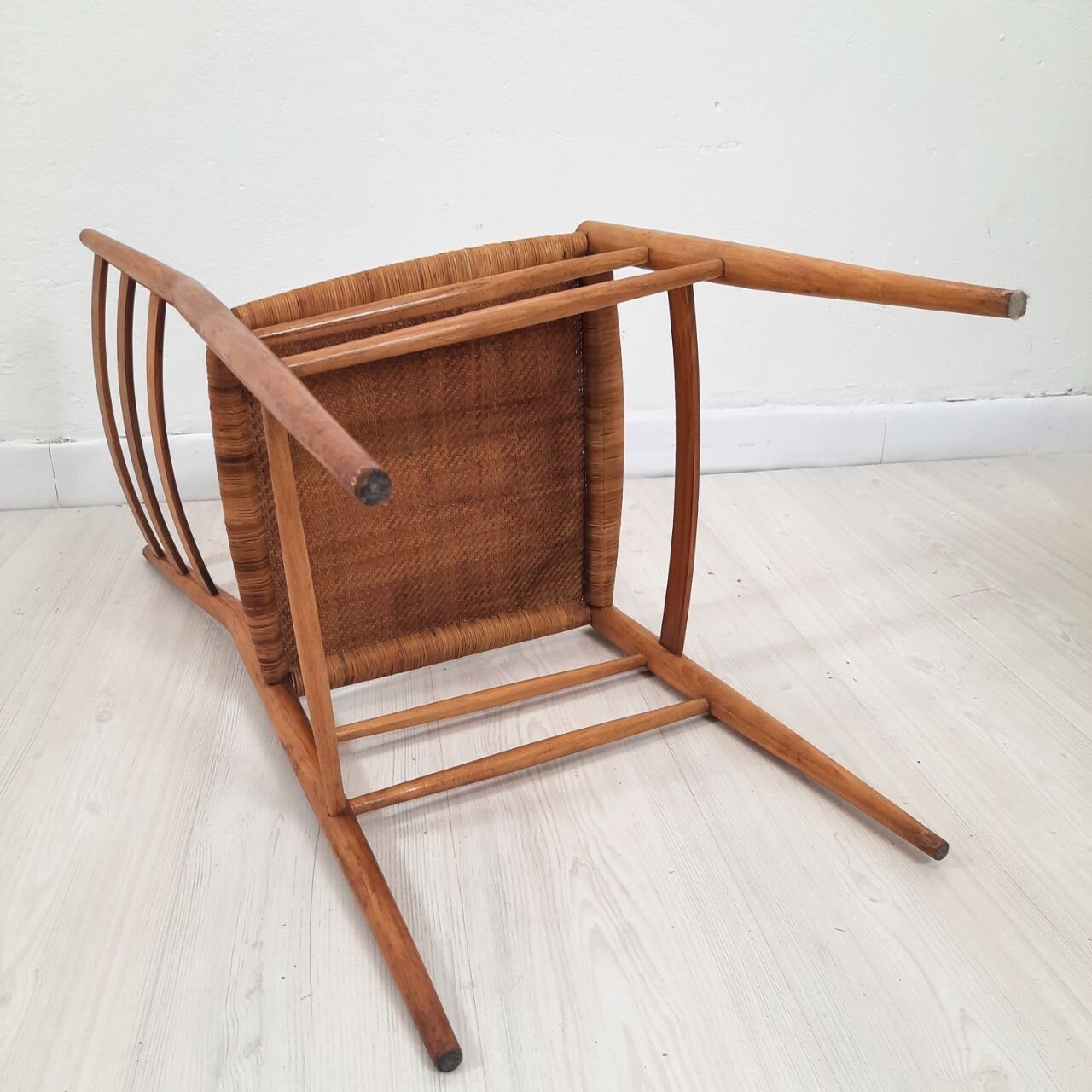 1950s vintage chair, hand-woven chiavarina