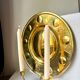 Vintage Wall Double Candle Holder Sconce in Brass
