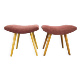 Pair of mid-century maple stools from the 1960s, Czechoslovakia.