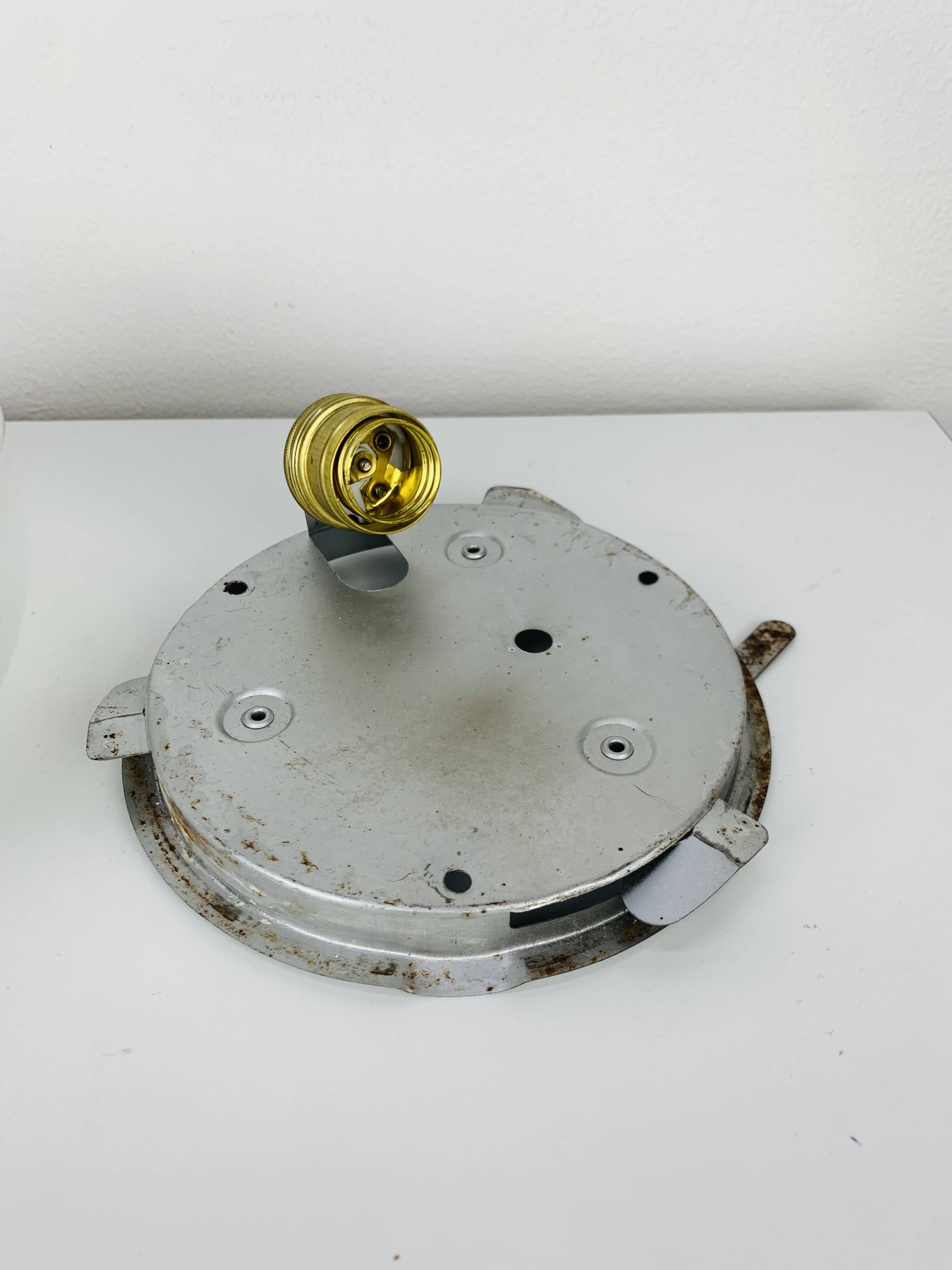 Vintage half-sphere opaline wall lamp