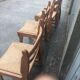 5 old mulched wooden chairs Guillerme and Chambron vintage