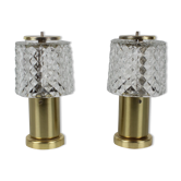 Midcentury Gold Table Lamps, Kamenický Šenov, Preciosa, 1970s