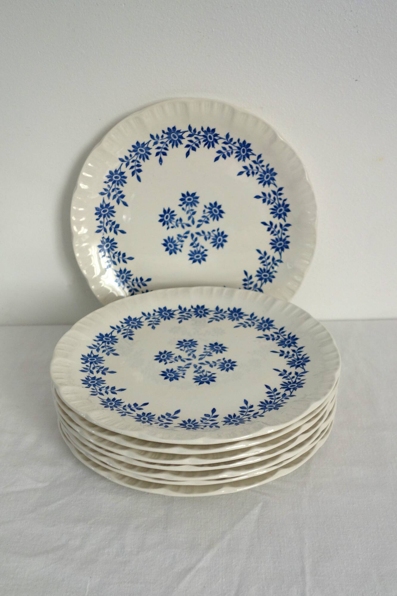 8 vintage dessert plates Dany model, Digoin Sarreguemines