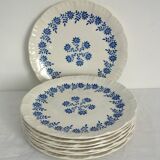 8 vintage dessert plates Dany model, Digoin Sarreguemines