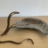 Art Nouveau brass and silver-plated metal pocket emptier