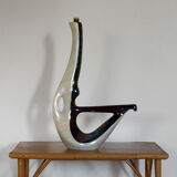 Large Verceram lamp in pearled and irired ceramic