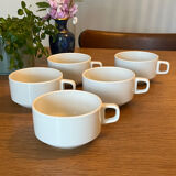Stackable ceramic cups from Sarreguemines