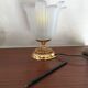 Lampe de table pied laiton tulipe vintage