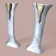 Pair of brutalist candlesticks in bronze and aluminum - David Marshall.