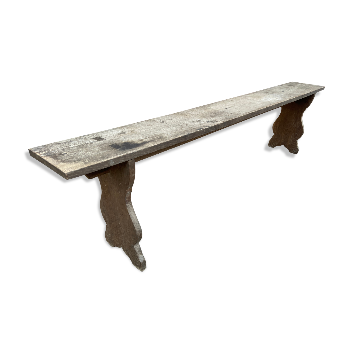 Rustic oak farm bench 1900s