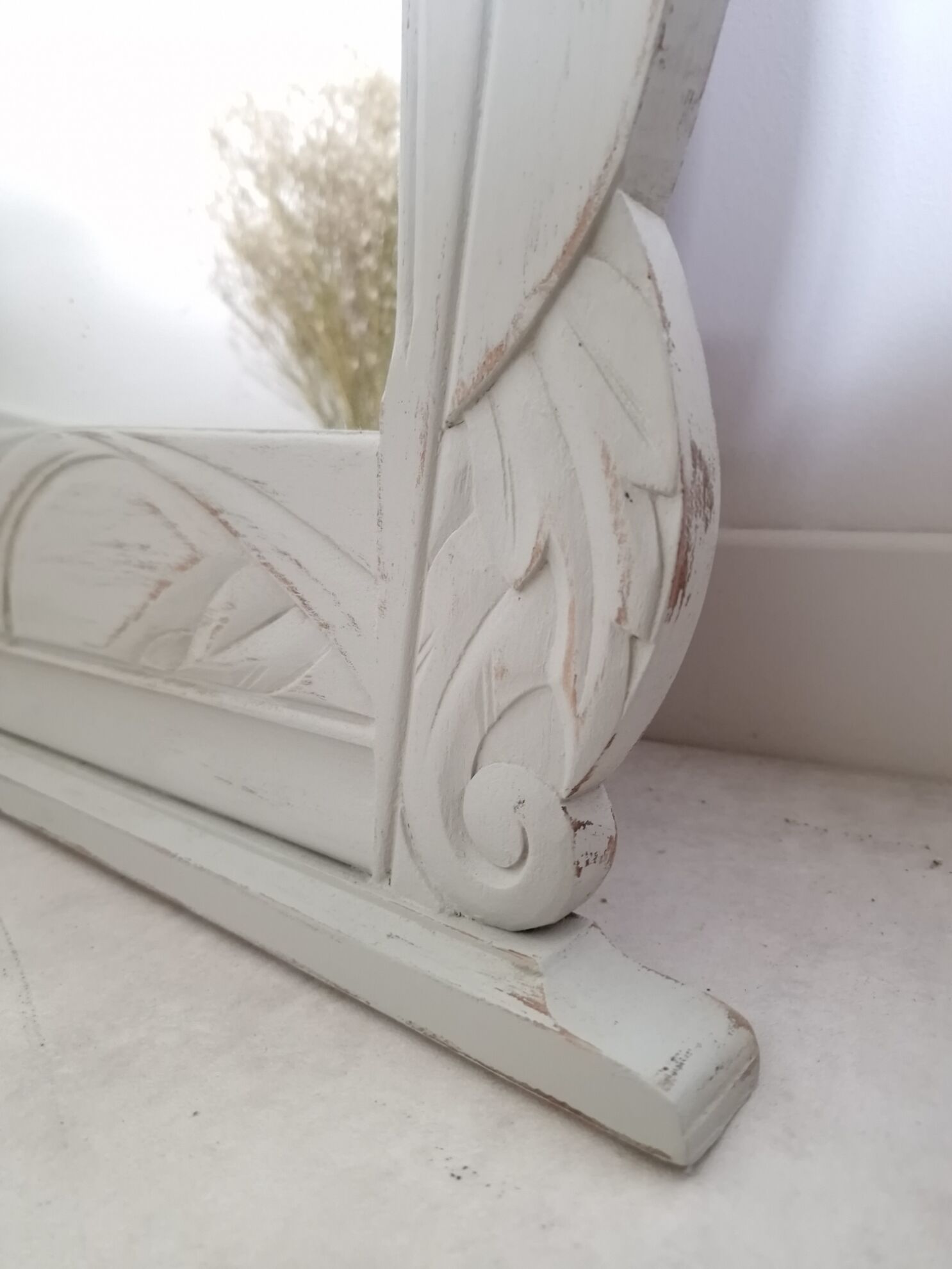 Grey art deco mirror