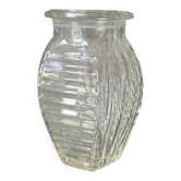 Vase à jacinthe en verre motif géométrique Art Déco 1930