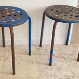 Industrial stool steel patina rusty steel vintage