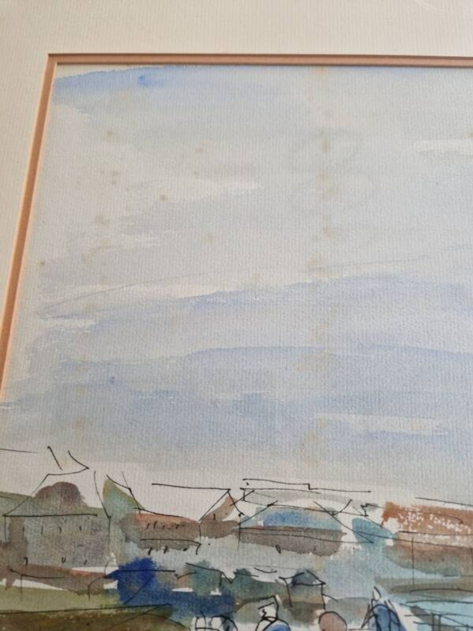 Henri Epstein (1891-1944) - Watercolour on paper - Busy port - Signed