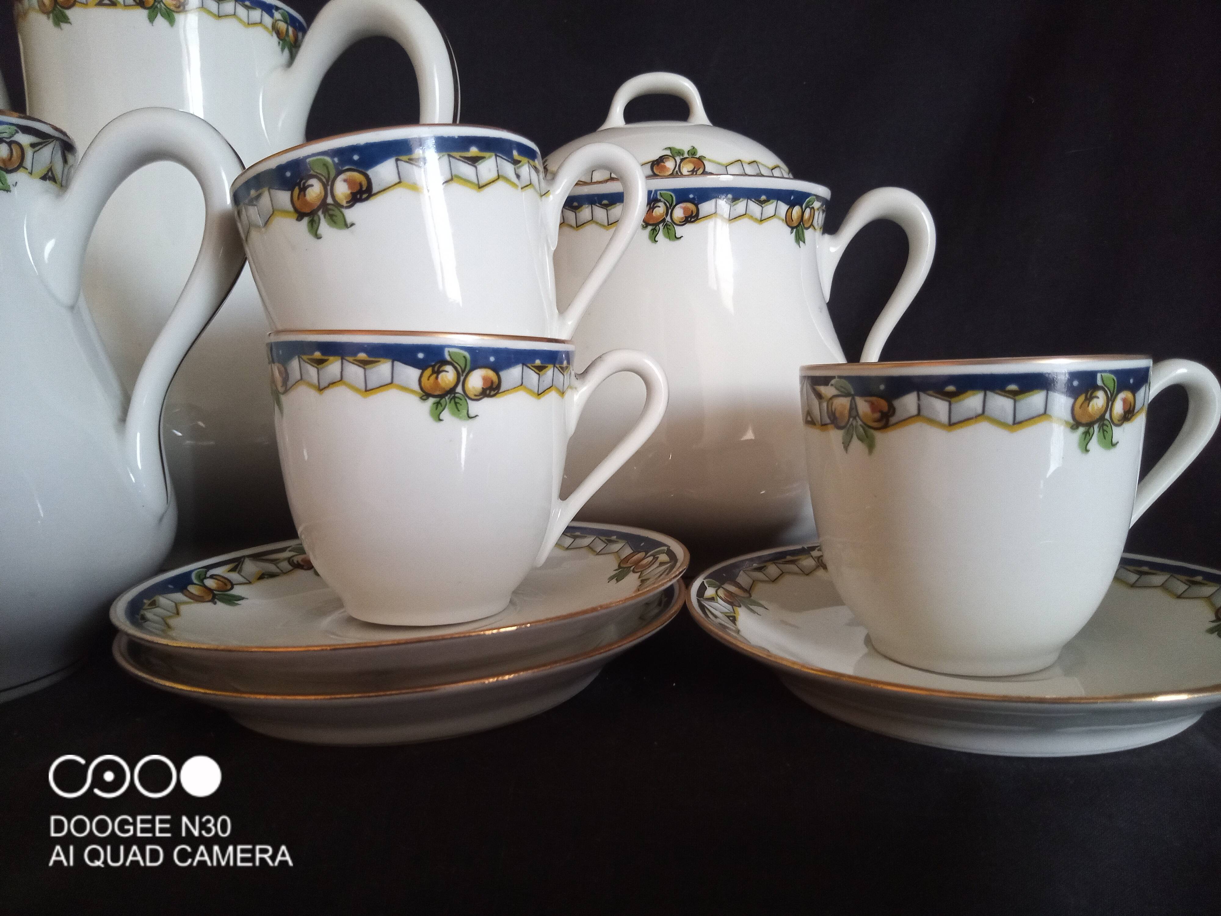 Limoges, Jean Boyer - Art Deco service for 7 people. 1920-1934