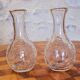 2 carafes en verre craquelé
