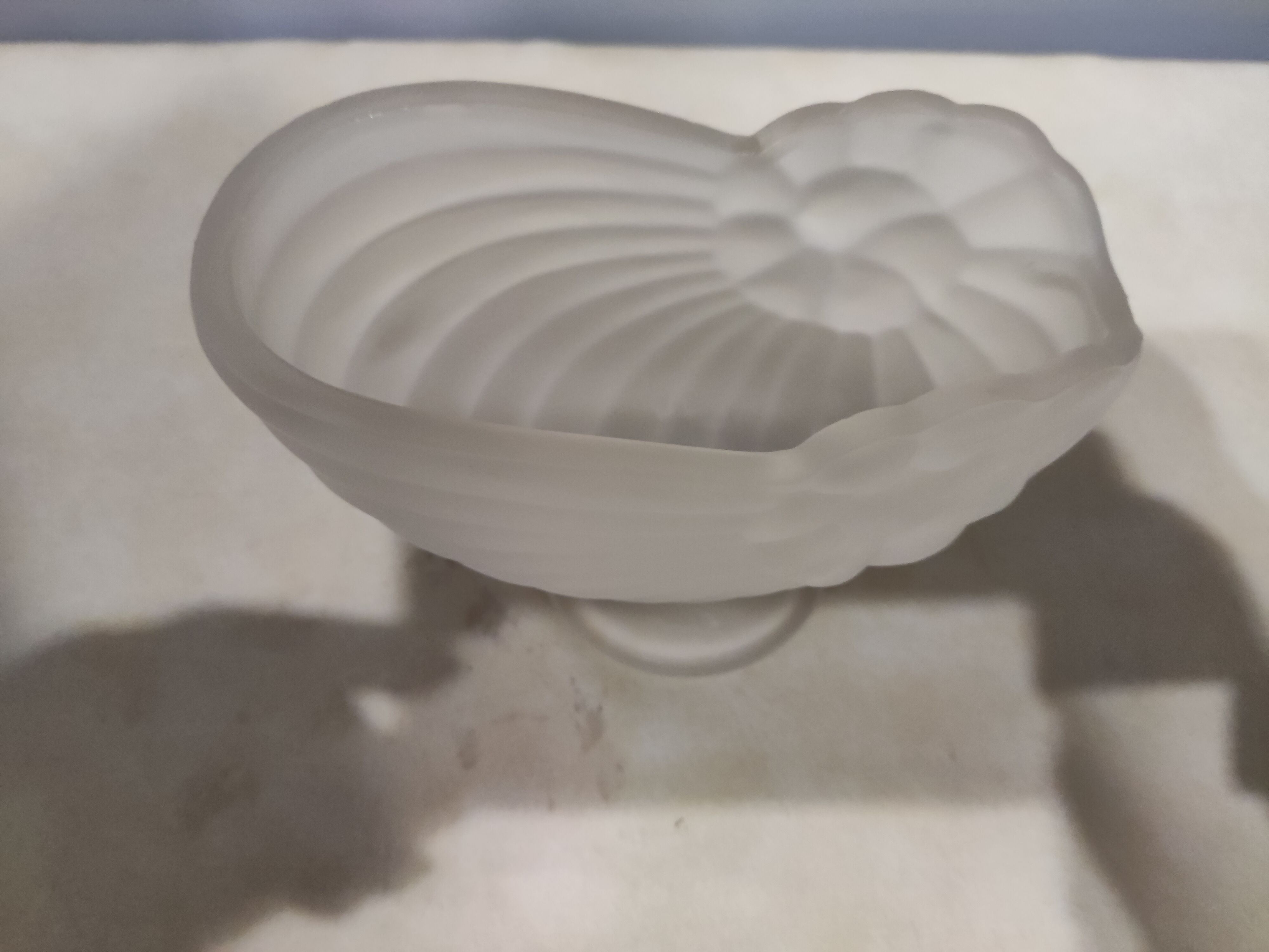 Empty art deco molded glass pocket