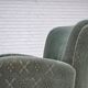 Fauteuil danois des années 1960, en laine de mobilier vert clair, avec des pieds en bois de chêne.