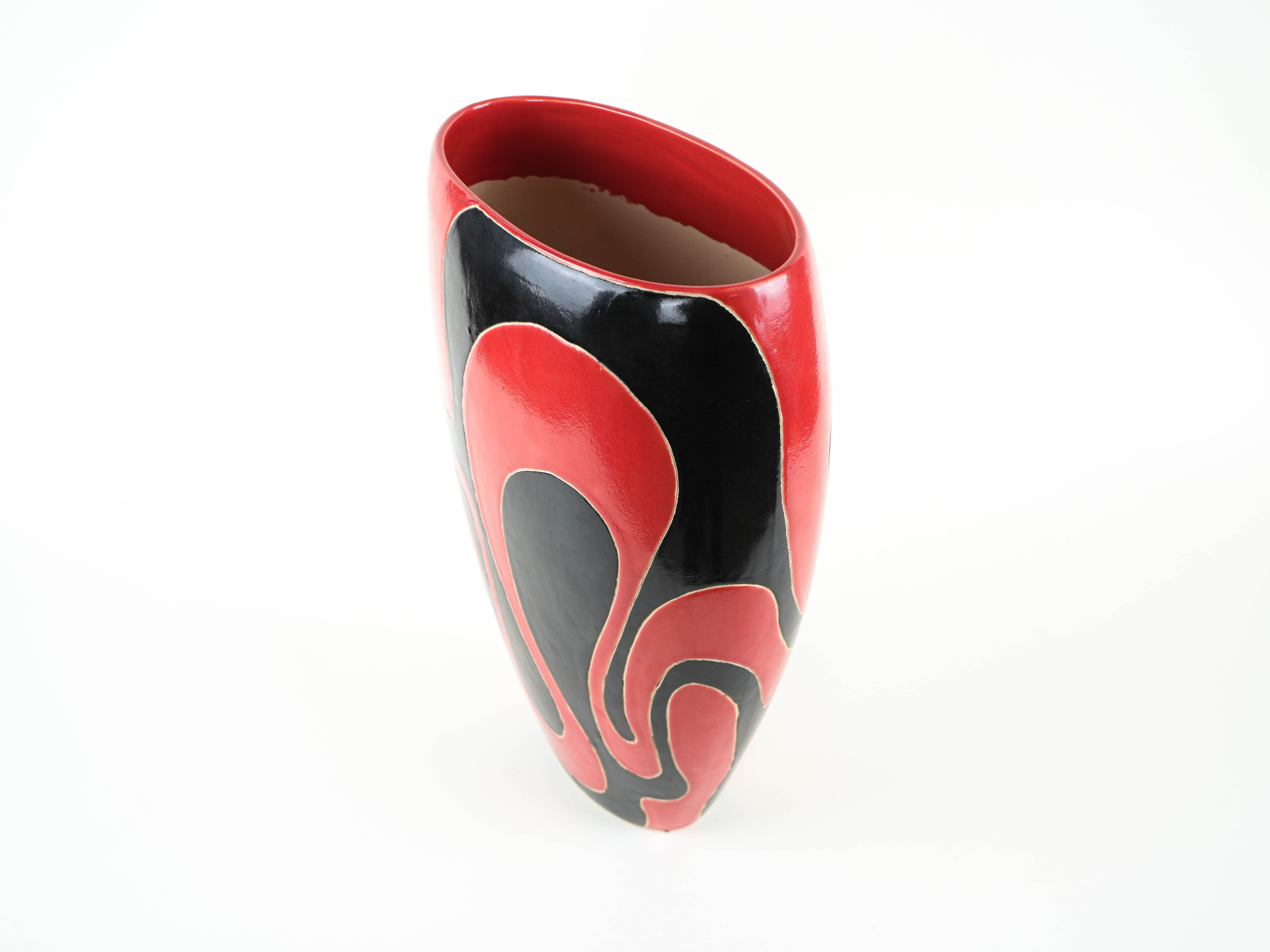 Ceramic vase, Italian design, 1970s, made in Italy