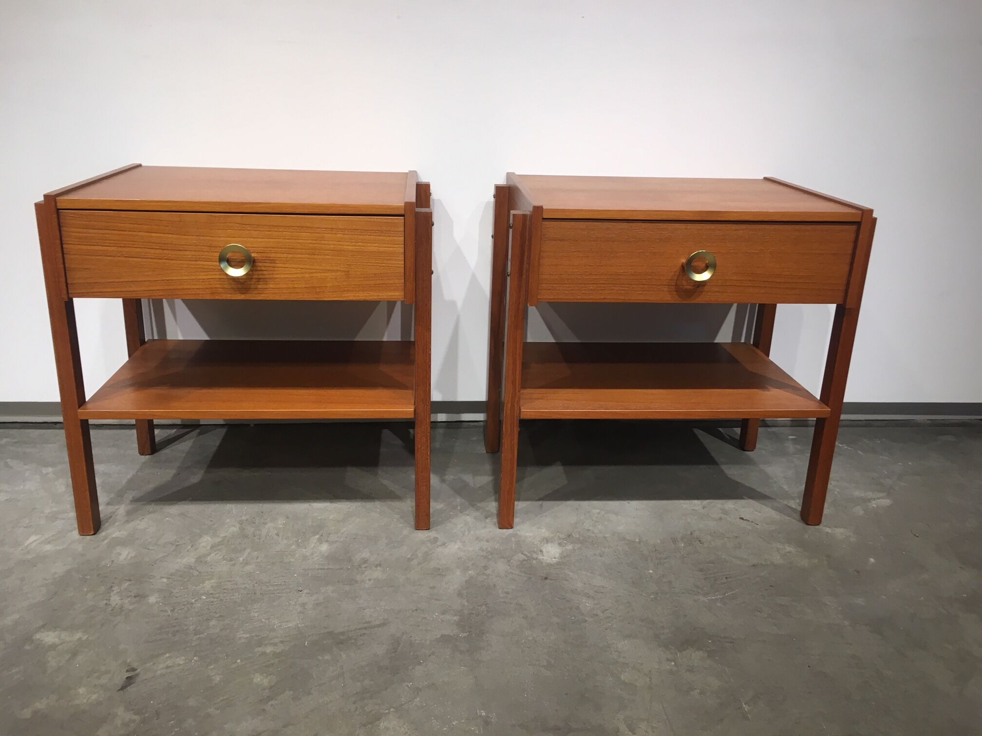 Teak bedside tables circa 1960