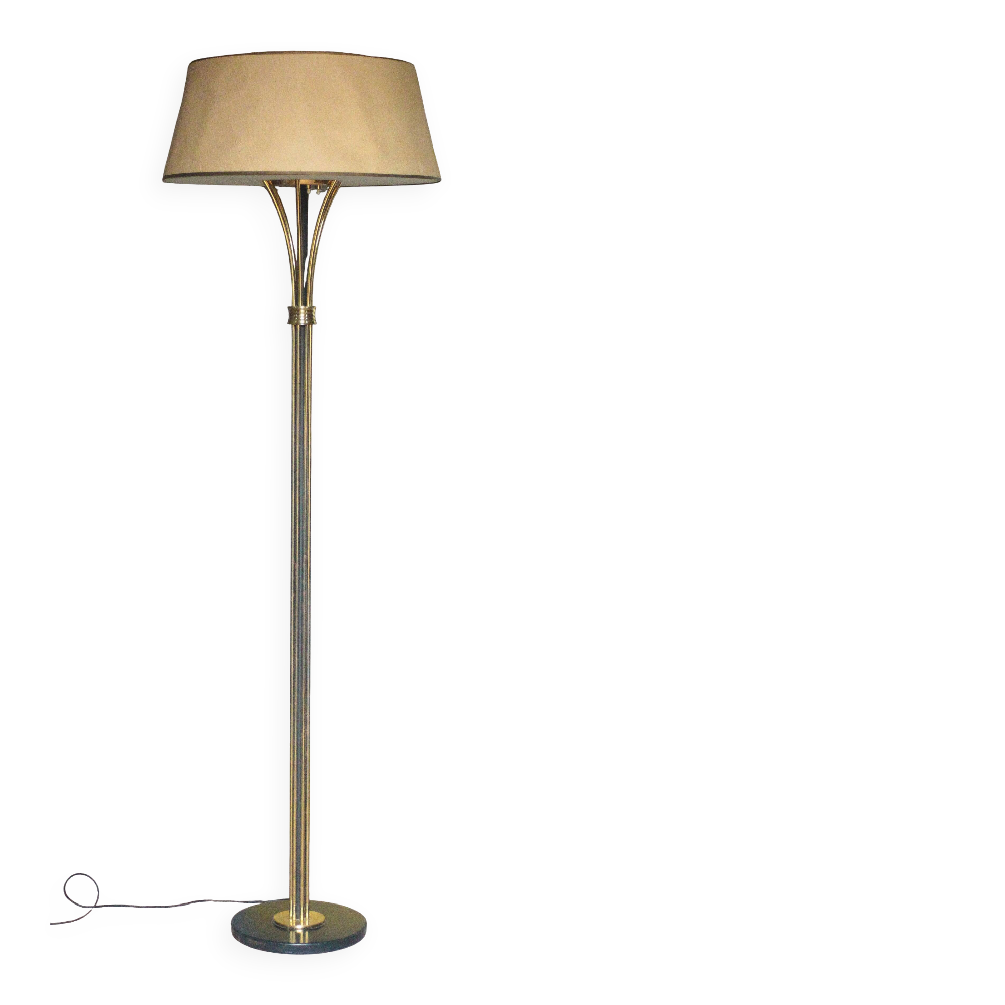1950s floor lamp published by Maison Arlus, vintage standing lamp.