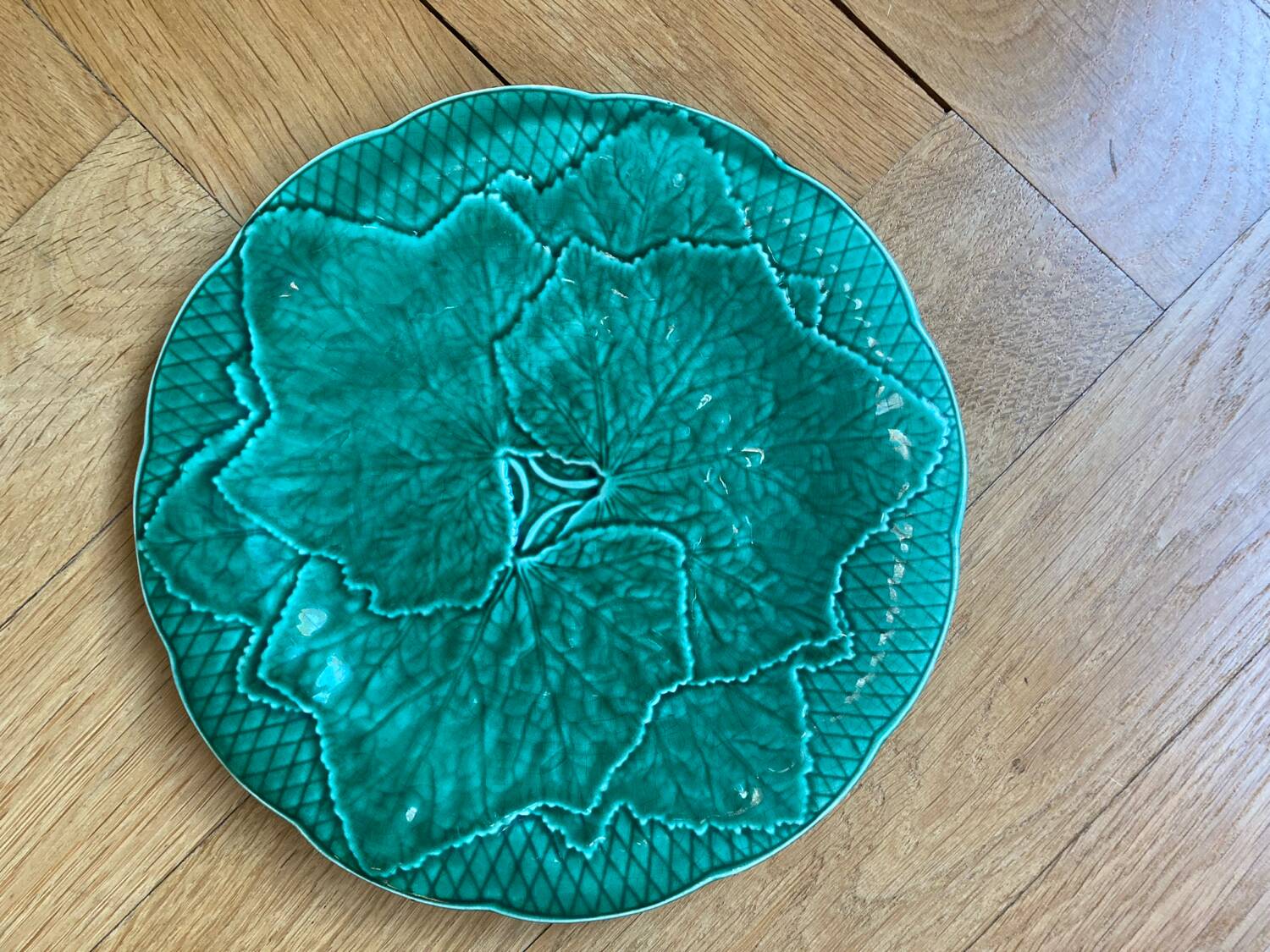 Gien Leaf Slush Dessert Plates