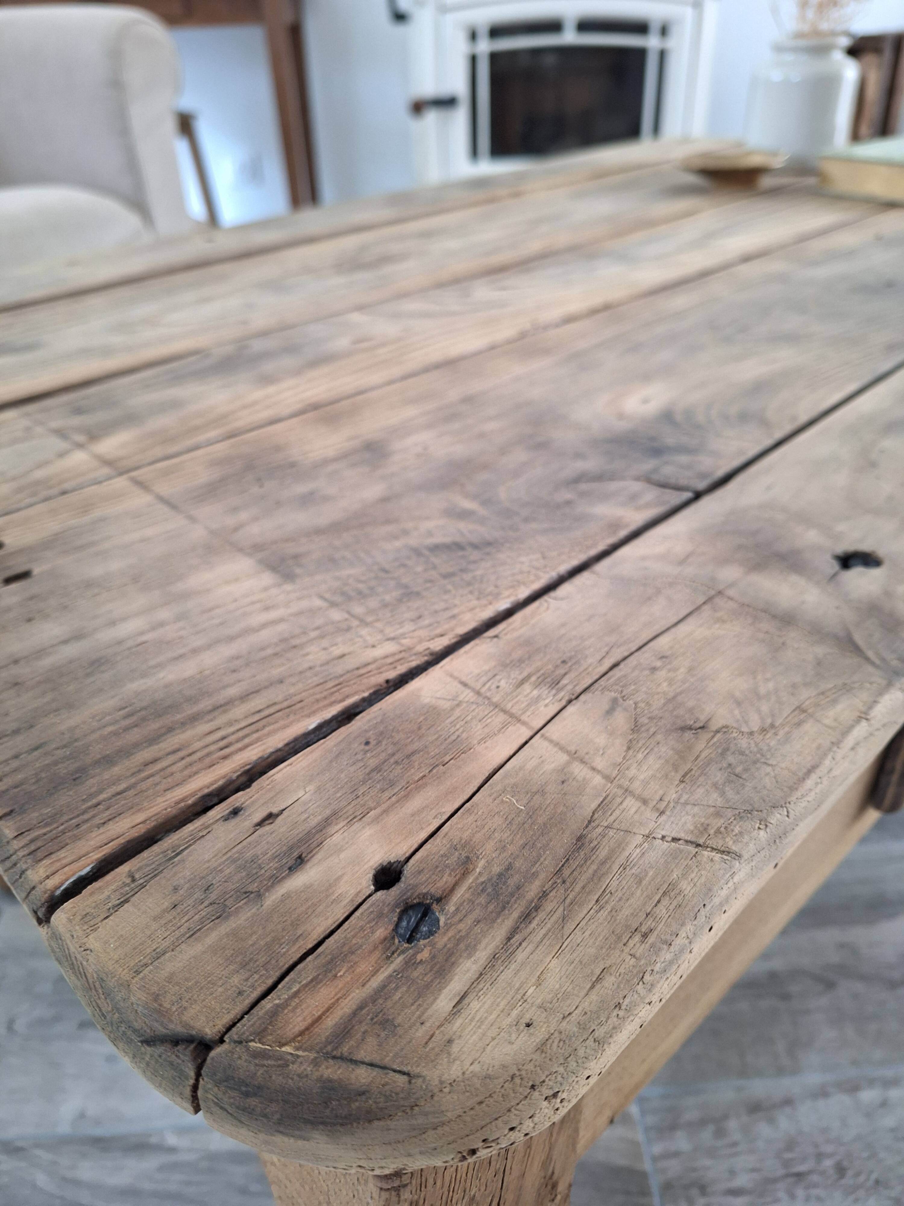 Table basse de ferme style campagne en chêne