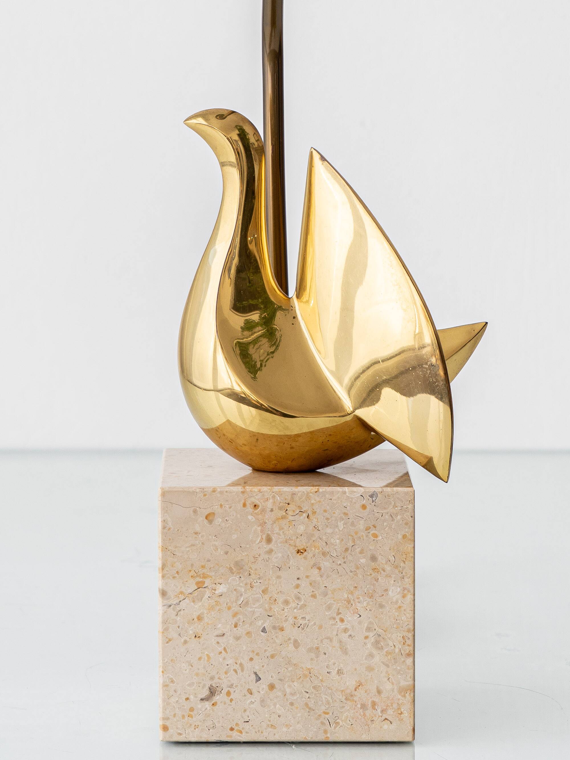 Philippe Jean Signed Brass Bird Table Lamp, Limited Edition 201/300, 1980