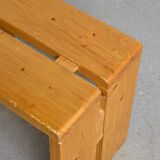 Pair of pine stools, Les Arcs circa 1970