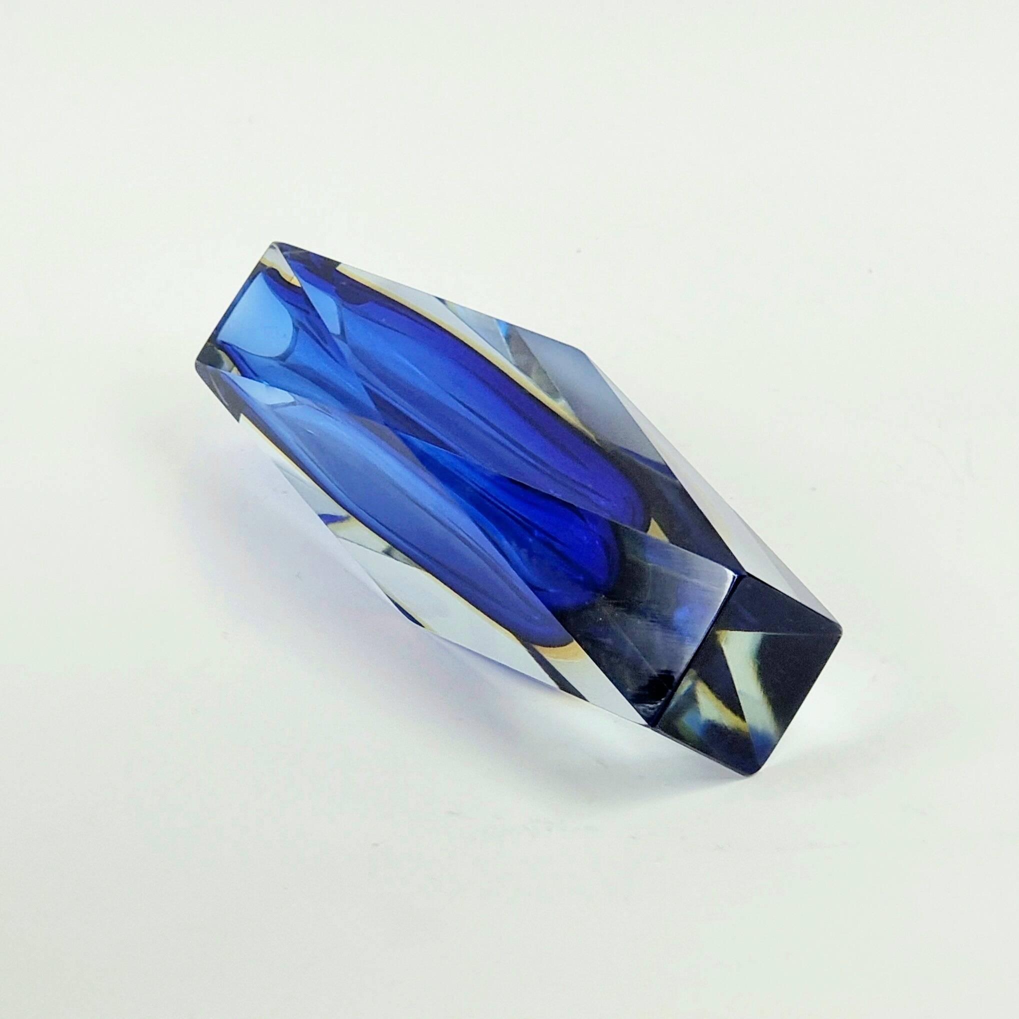 Mid Century Sommerso Murano Glass Vase By F. Poli For A. Mandruzzato, 1970s