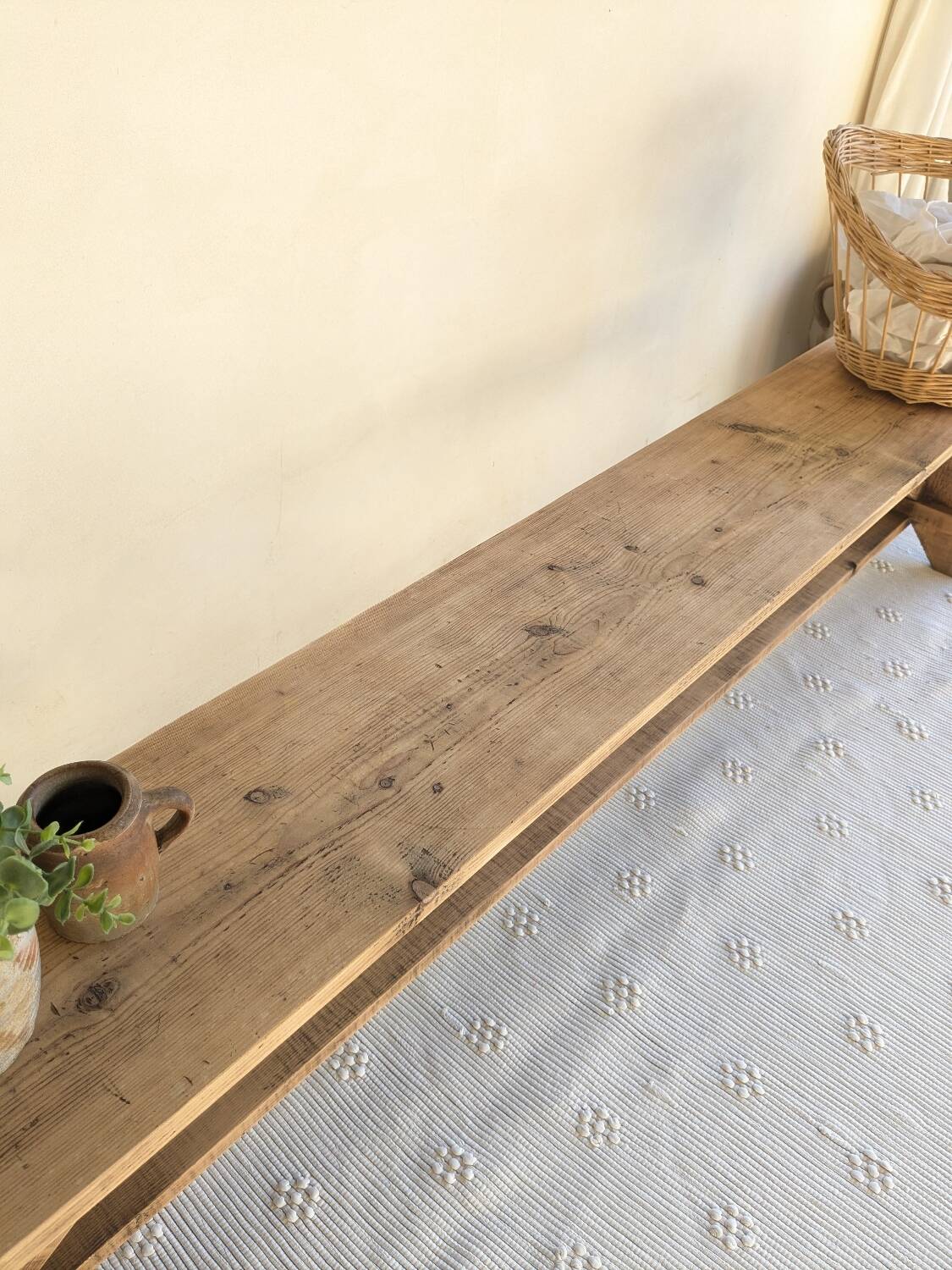 Solid wood farmhouse benches
