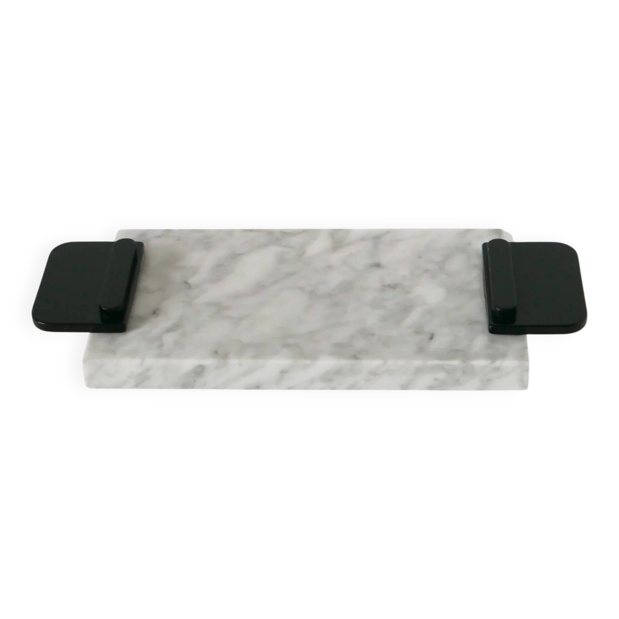 Small marble tray, grey and black, 1980.
