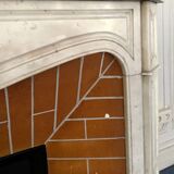 Louis XV style fireplace Model Pompadour White Carrara marble 20th century