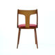 Chaises en bois et tapisserie rose, Tchécoslovaquie années 60