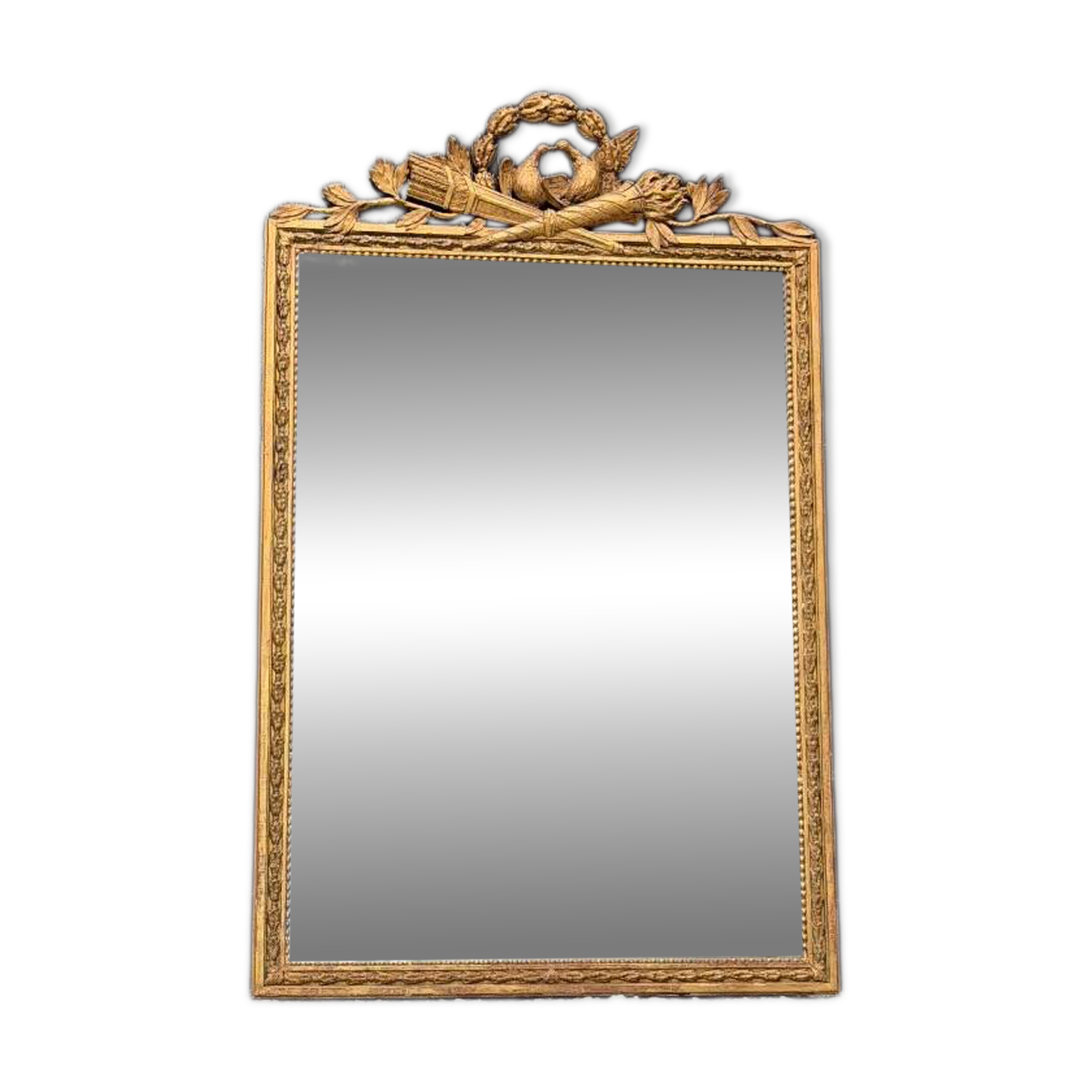 Louis XVI mirror in carved and gilded wood, 18th century