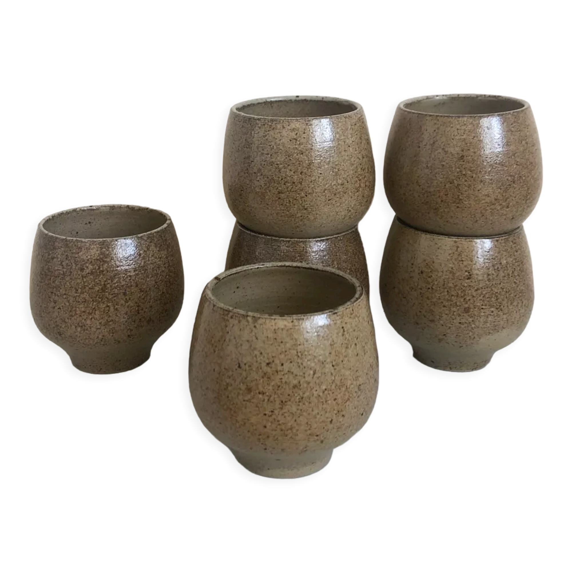 6 sandstone ball mugs