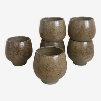 6 mugs boules en grès