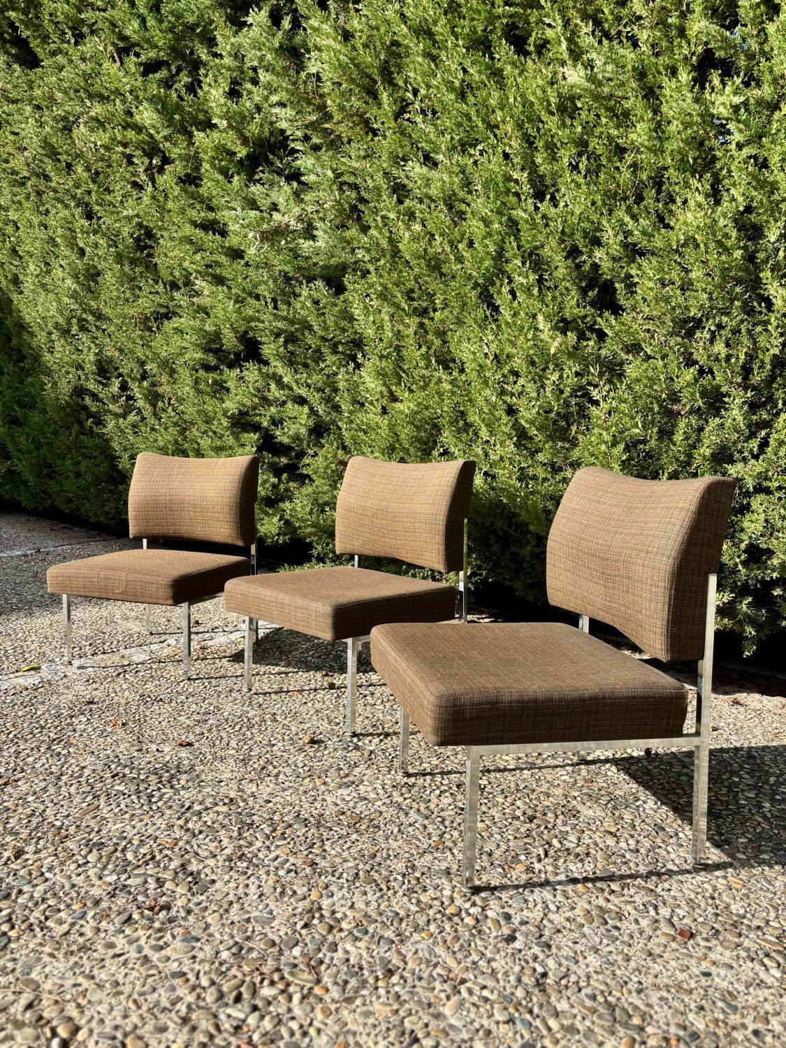 Set of 3 armchairs, 1970s.