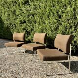 Set of 3 armchairs, 1970s.