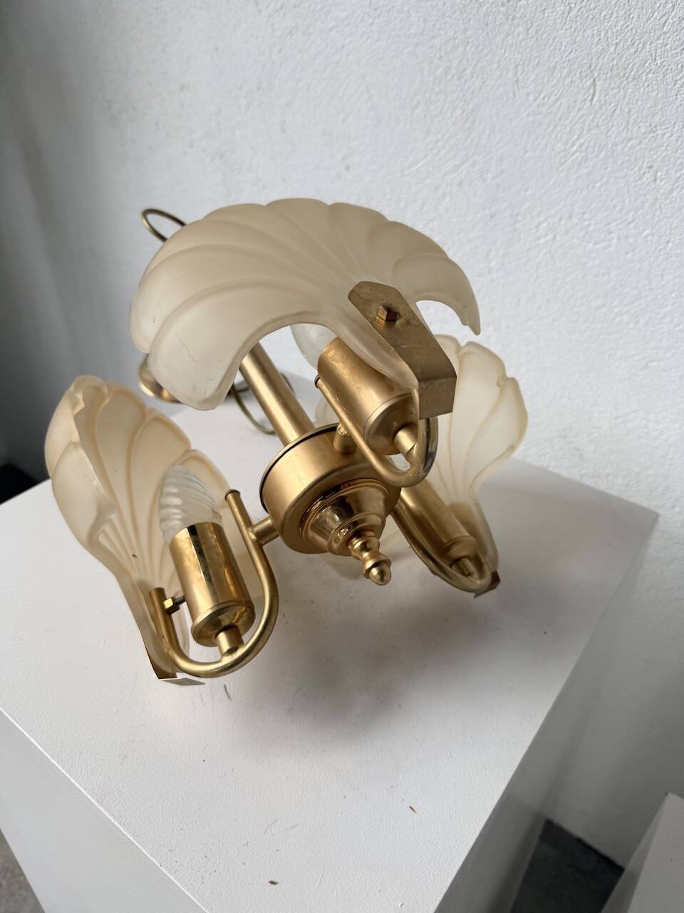 Shell and brass chandelier from the 70s