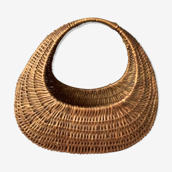 Panier gondole en osier ancien panier bohème chic
