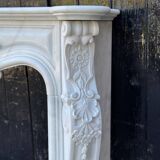 Louis XV Style Fireplace in Carrara Marble Circa 1980
