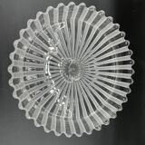 Antique crystal compote, model "Alternating Ridges", late 19th century.