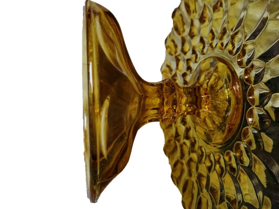 Compotier ancien verre jaune