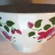Bol art déco Portugal 4 branches de fuschia rouges et feuilles vertes