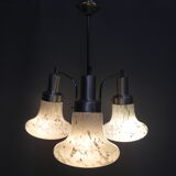 Vintage hanging lamp with 3 cloudy glass shades