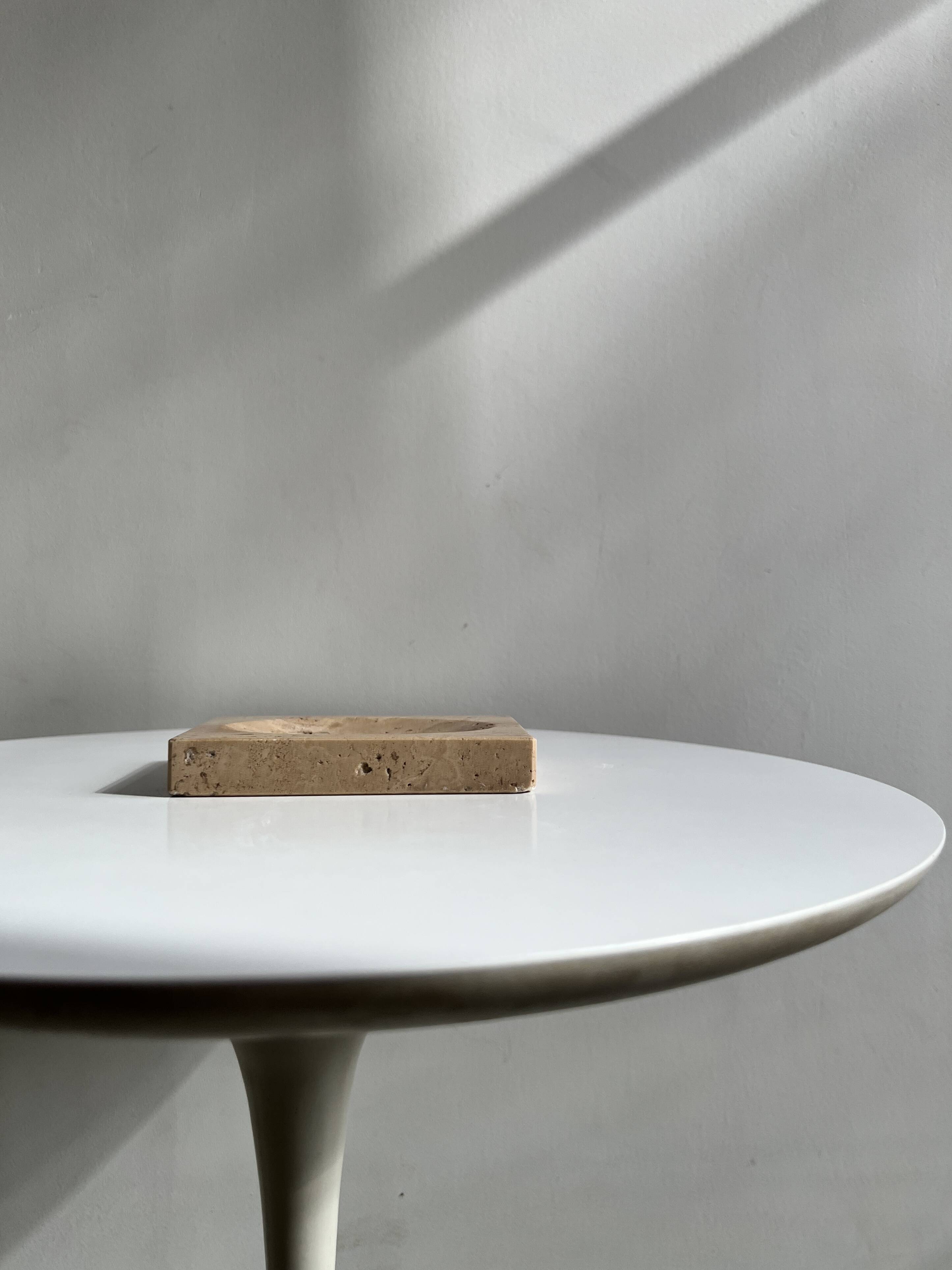 Travertine soap dish / pocket emptier, Italy 1970